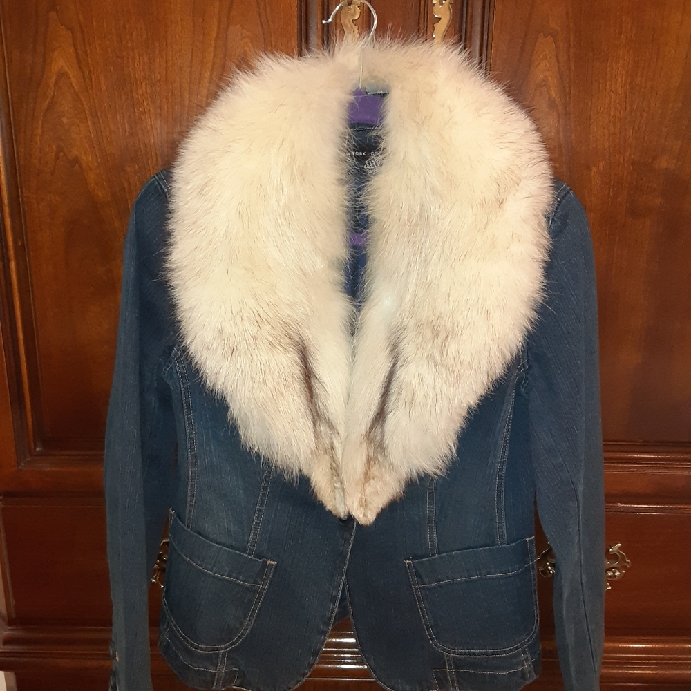 Silver Fox Fur Jean Blazer
